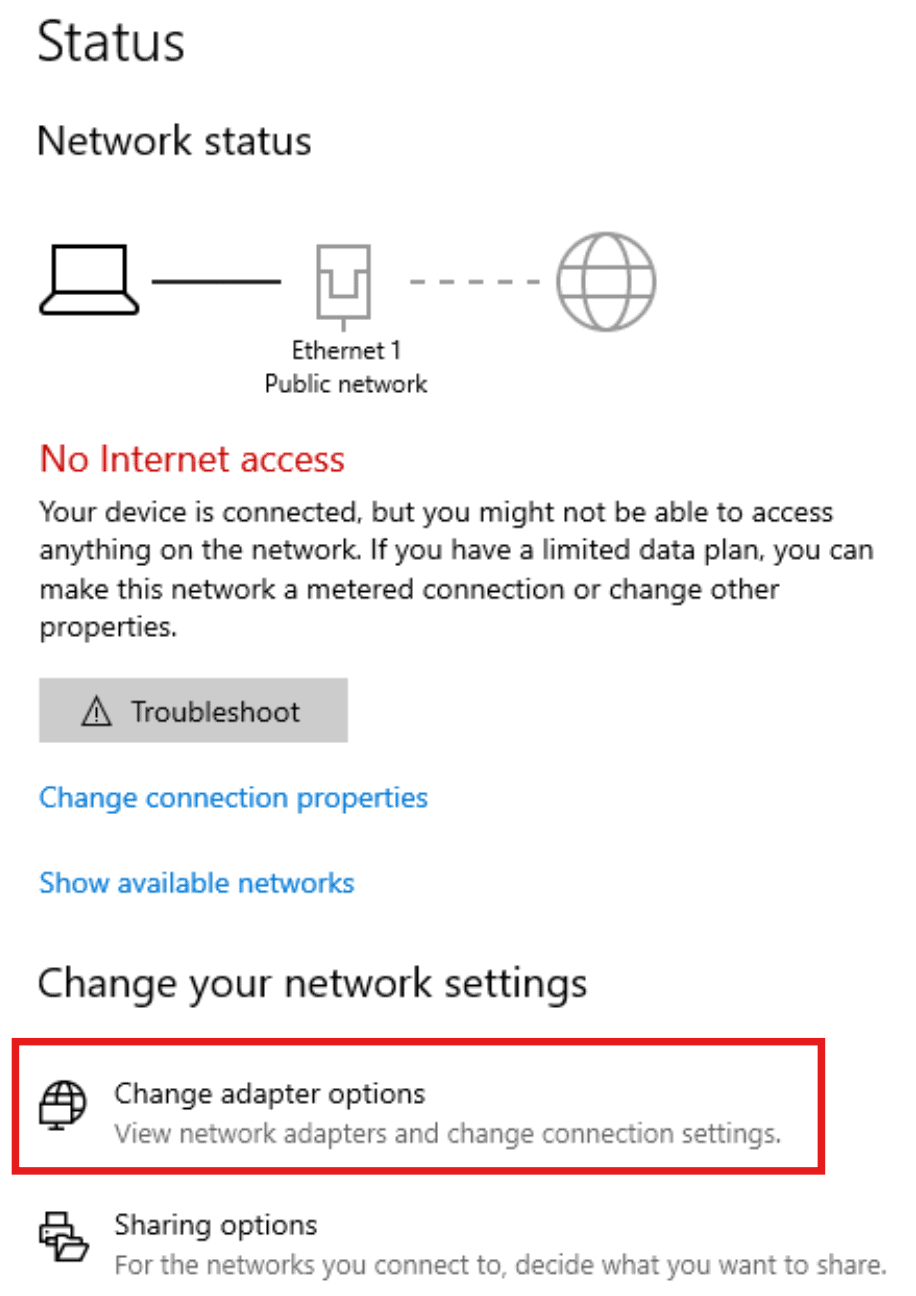 Network & Internet settings