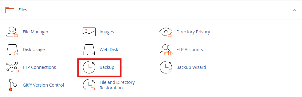 cPanel Backup