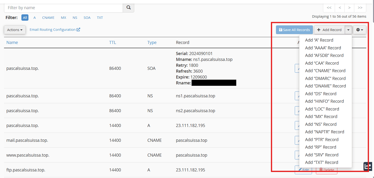 Adding DNS Records